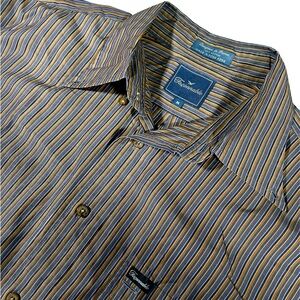 Faconnable Stripped Button Down Dress Shirt Men's  Size M